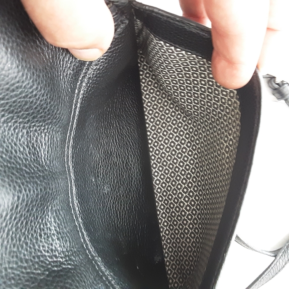 Brighton Interlok Convertible Belt Pouch, Black Leather Crossbody Bag Hand-Laced - Picture 6 of 13